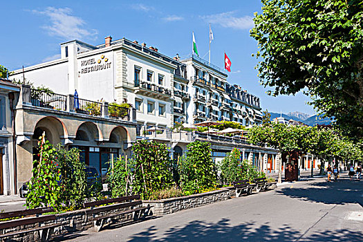 酒店,日内瓦湖,沃州,瑞士,欧洲