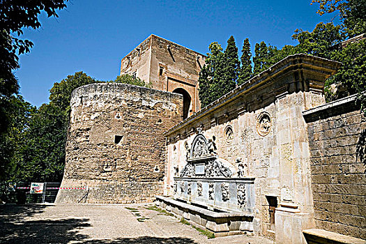 柱子,皇帝,查尔斯五世,阿尔罕布拉,格拉纳达,西班牙,2007年