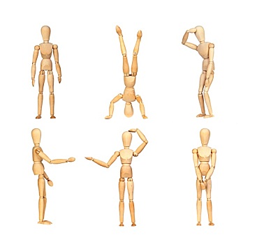 次序,手势,铰接,木质,人体模型