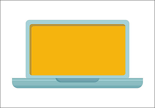 笔记本电脑,象征,留白,展示,黄色,显示屏,概念,信息技术,沟通,互联网,网络,隔绝,物体,白色背景,背景,矢量,插画