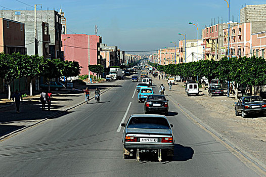 郊区,道路,阿加迪尔,摩洛哥,北非,非洲