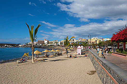 海滩,特内里费岛,加纳利群岛,西班牙,欧洲