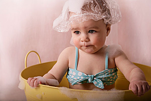 婴儿,淋浴,帽,泡泡