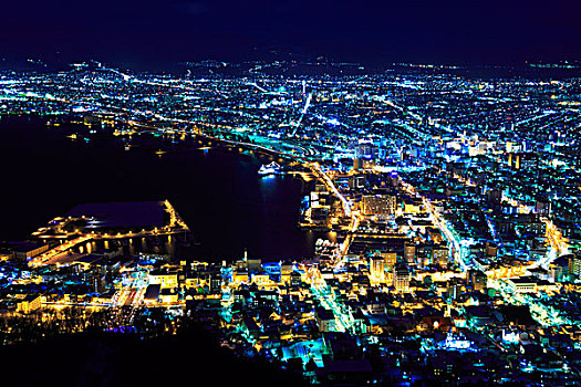 北海道,夜景,函馆,城市