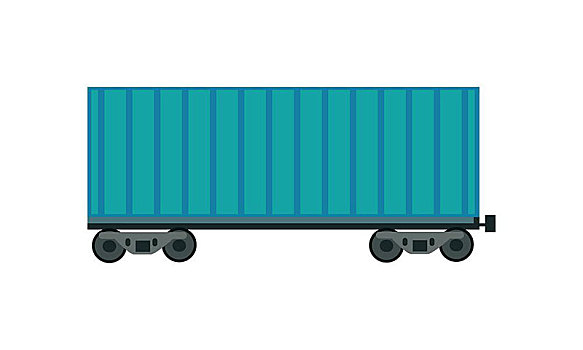 货车,象征,蓝色,铁路,货箱,运输,列车,货物,产业,空,物流