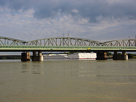 绿色,铁路,桥,维也纳,穿过,河,多瑙河