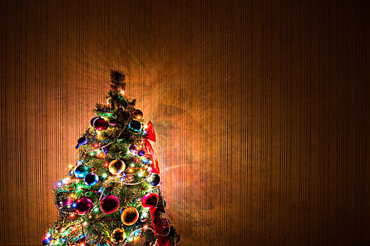圣诞树,暗色,房间