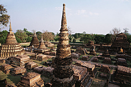 泰国,素可泰,风景,玛哈泰寺,庙宇,大幅,尺寸