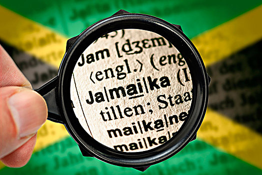 字典,高倍放大镜,牙买加
