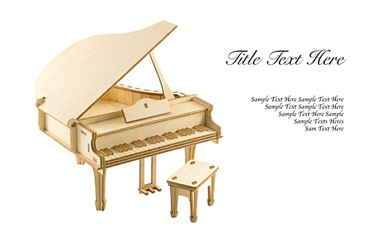 隔绝,木头,大钢琴,模型,白色背景,背景