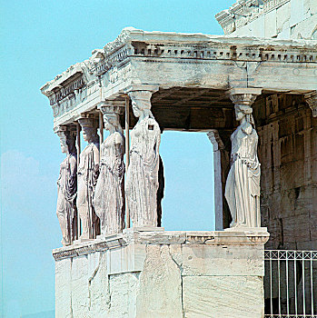 风景,女像柱,门廊,伊瑞克提翁神庙,公元前5世纪,艺术家,未知