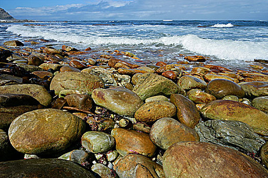 岩石,海滩,波浪