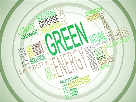 清洁能源,一起,绿色背景