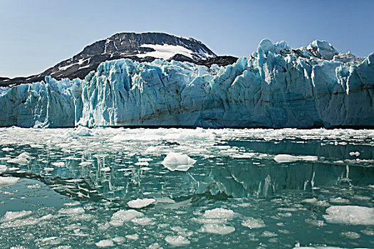 格陵兰,东南部,海岸,峡湾,冰河,反射