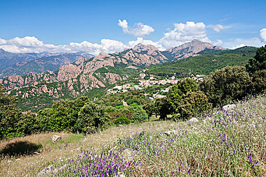 岩石景观,科西嘉岛,法国,欧洲