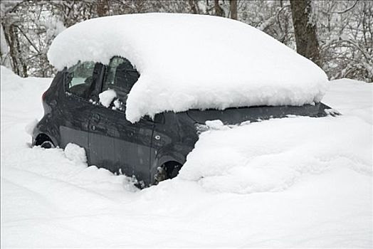 积雪,汽车,上奥地利州,奥地利