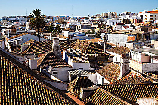 屋顶,法若,阿尔加维,葡萄牙,欧洲