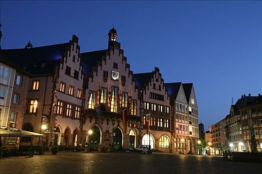 著名,木结构,房子,环绕,市政厅,黑森州,德国