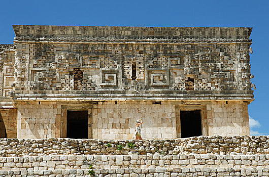 宫殿,玛雅,场所,乌斯马尔,尤卡坦半岛,墨西哥,中美洲