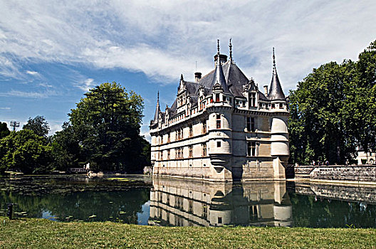 城堡,安杰雷城堡,文艺复兴,卢瓦尔河,河,开端,建筑,世界遗产,都兰地区,法国,欧洲