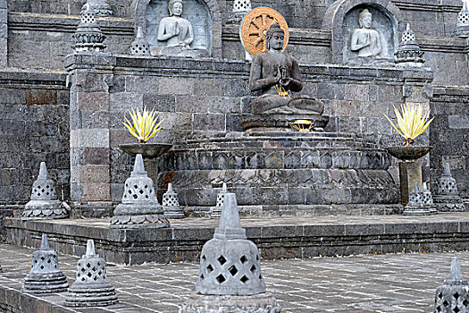 佛像,圣坛,户外,佛教,寺院,北方,巴厘岛,印度尼西亚,亚洲