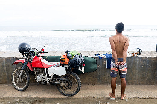 冲浪,摩托车,伸展,海堤,菲律宾