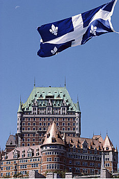 夫隆特纳克城堡,魁北克,旗帜,魁北克城,加拿大