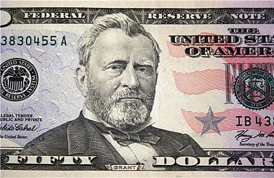 美国,50美元,钞票,微距