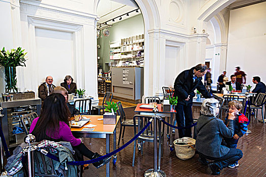 顾客,咖啡,室内,皇家,学院,伯林顿,花园,伦敦