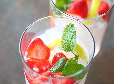 草莓,水,冰