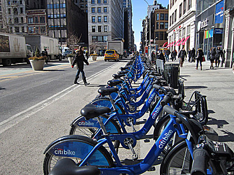 自行车,待租,联合广场,曼哈顿,纽约,美国