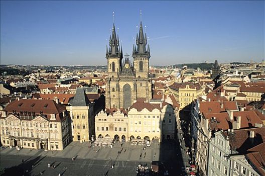 捷克共和国,布拉格,老城广场,市政厅,平台