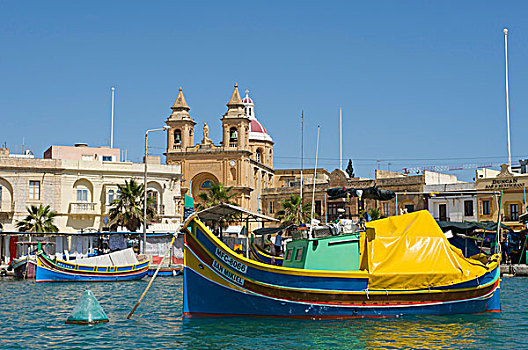 捕鱼,船,马尔萨什洛克,马耳他,欧洲