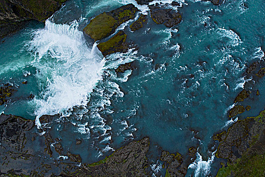 航拍,瀑布,冰岛