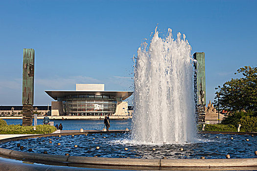 哥本哈根,剧院,喷泉,丹麦