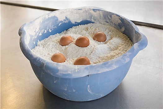 蛋,碗,面粉