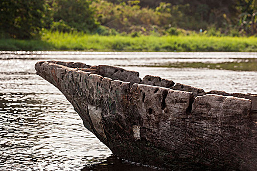 非洲,喀麦隆,传统,独木舟,河