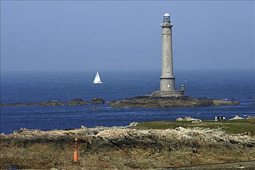 法国,诺曼底,西部,帽,拉哈格岬,日耳曼,灯塔