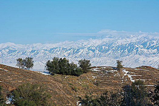 雅玛里克山拍摄城市雪景