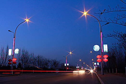 夜景灯光,车轨