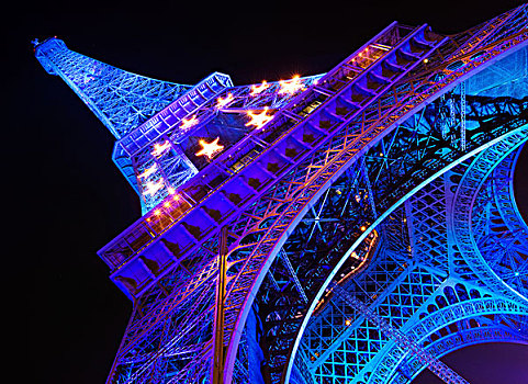 夜景,埃菲尔铁塔,巴黎,法国,欧洲
