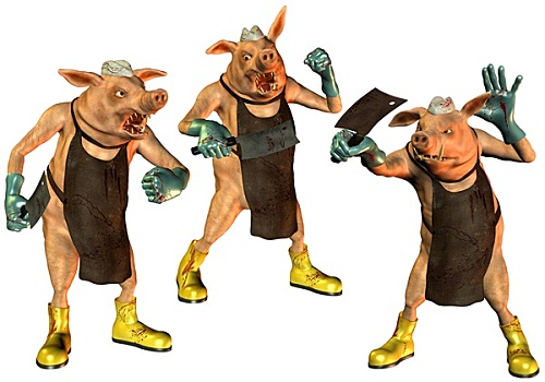 穿着衣服的猪图片