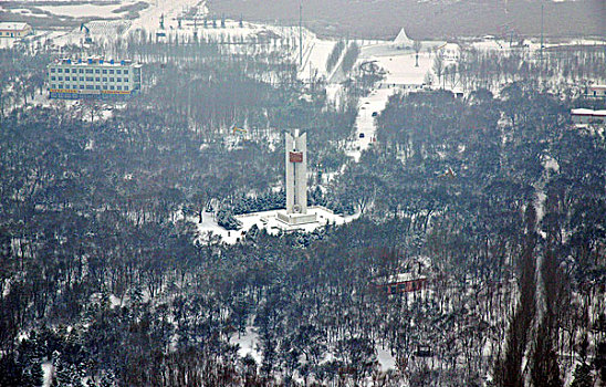 黑龙江大庆市-俯瞰-雪后油城美如画