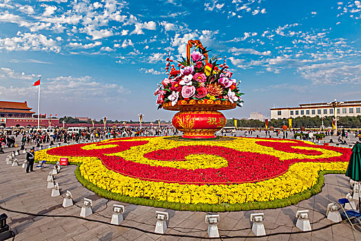 北京市天安门广场花坛植物景观