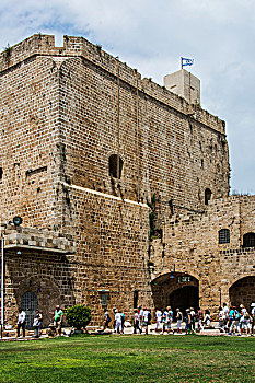 以色列,阿卡古城,老城,城堡,塔,旅游