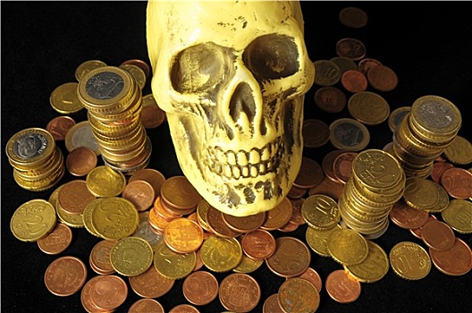 死亡,钱,概念