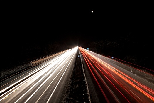 高速公路,夜晚,冬天