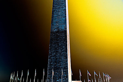 美国,华盛顿特区,华盛顿纪念碑,围绕,美国国旗