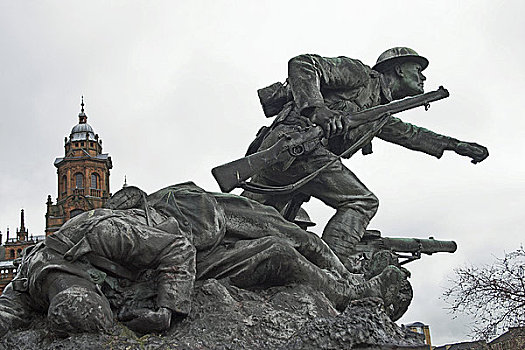 苏格兰,格拉斯哥,战争纪念碑,公园