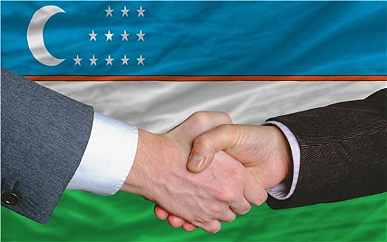 商务人士,握手,交易,正面,乌兹别克斯坦